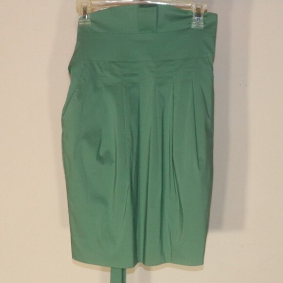 BCBG Chiffon Pleated Green Skirt Size 4 - Picture 1 of 11